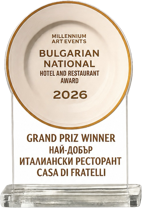 Bulgarian National Hotel and Restaurant Award 2026 Grand Prix Winner Casa di Fratelli